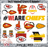 Image 1 of Kansas City Chiefs Set Design SVG Files, Cricut, Studio, Digital Cut Files