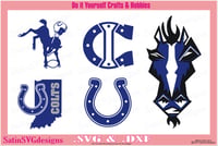 Image 1 of Indianapolis Colts Football Set Design SVG Files, Cricut, Studio, Digital Cut Files