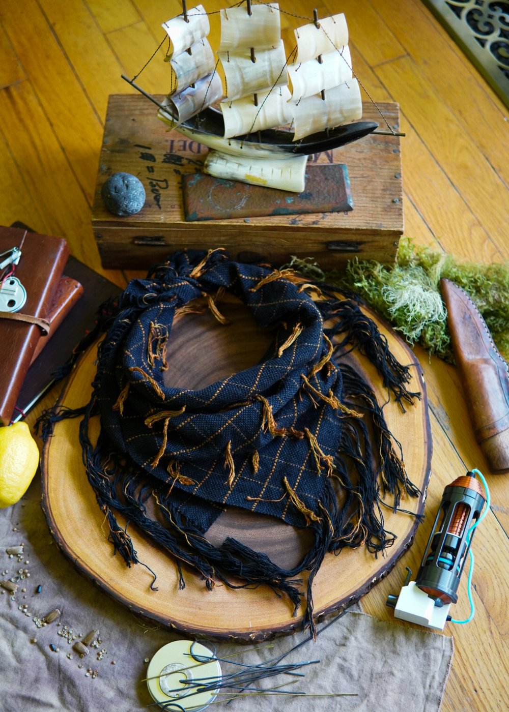 Image of  Raiders Kerchief - Black with Gold tassel
