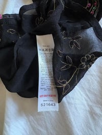 Image 5 of Vintage Y2K Monsoon silk black embroidered bell sleeve top