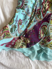 Image 6 of Vintage Y2K paisley knot bust fairy cami with double ruffle hem 