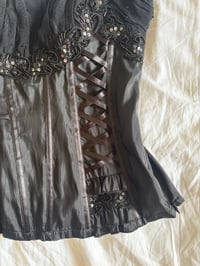 Image 7 of Vintage Y2K 2000s deadstock Lovie corset style dark fairy top with sequin and beads 