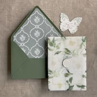 Image 3 of Rosalie floral vellum wraps + envelope liners PACK of 10