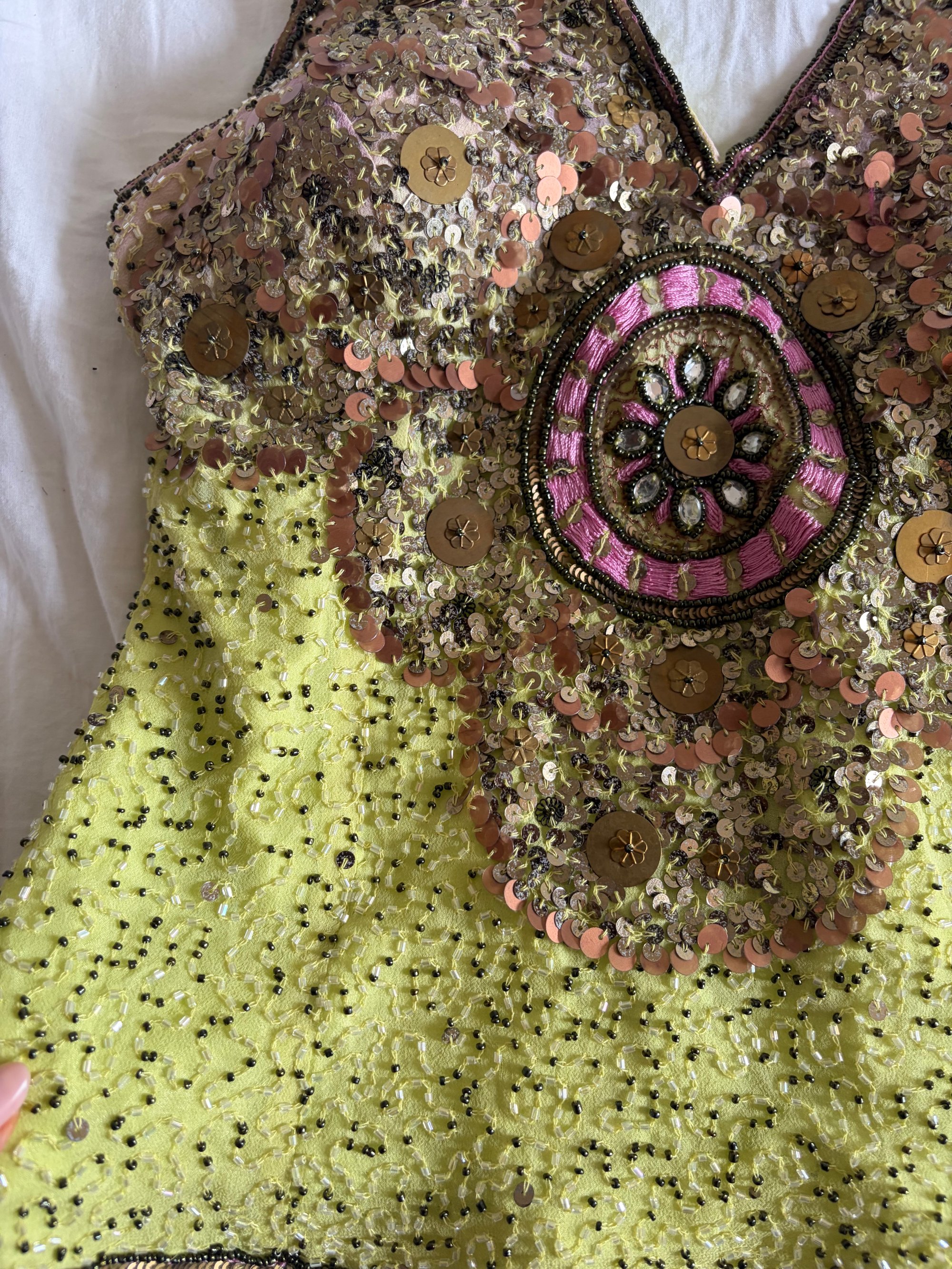 aftershock beaded dress Vintage Aftershock Silk Animal Print Beaded Dress Size M