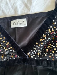 Image 4 of Vintage Y2K black sequin bust handkerchief hem cami