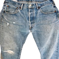 Image 4 of Men's 501 XX button fly jeans, Vintage 2016 ,SZ 32/32 OG straight leg , med. wash, 100% cotton 