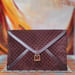 Image of Vtg Gucci "G" Square Brown Suede Clutch