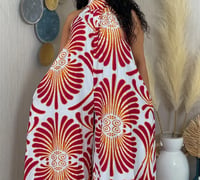 Image 1 of Women’s Red Floral Halter Wide-Leg Jumpsuit
