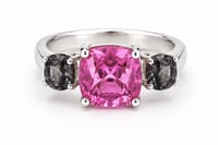 Image 1 of Pink & Gray Spinel Three Stone Ring