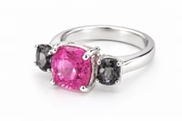 Image 3 of Pink & Gray Spinel Three Stone Ring