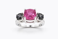 Image 4 of Pink & Gray Spinel Three Stone Ring