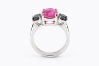 Image 5 of Pink & Gray Spinel Three Stone Ring