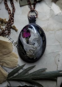 Image 4 of Rabbit Skull and Floral Pendant
