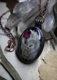 Image 5 of Rabbit Skull and Floral Pendant