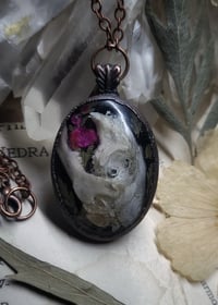 Image 1 of Rabbit Skull and Floral Pendant