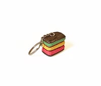 Rainbow Cookie Keychain - Food Keychain - Italian Cookie Keychain - Dessert Key Ring - Bakery Key...