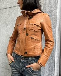 Image 3 of TAN UTILITY LEATHER JACKET