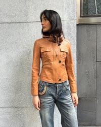 Image 2 of TAN UTILITY LEATHER JACKET