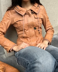 Image 1 of TAN UTILITY LEATHER JACKET