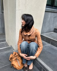 Image 4 of TAN UTILITY LEATHER JACKET