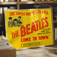 Image 3 of The Beatles “Come to Town” — Vintage Technicolor Promotional Poster