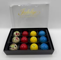 Image 1 of Enjoy a beautifully crafted box of 12 Creamie White Chocolates, made with 