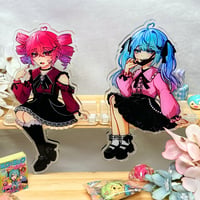 Image 1 of Jirai Kei Miku & Teto Vocaloid Sitting Standees