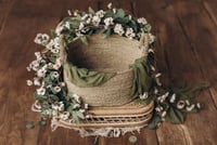 Image 1 of Eucalyptus and delicate white flowers set