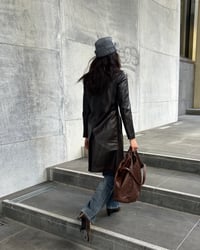 Image 9 of LONG SHEEPSKIN LEATHER COAT