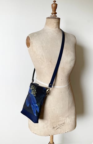 Image of Blue anemone, velvet crossbody bag