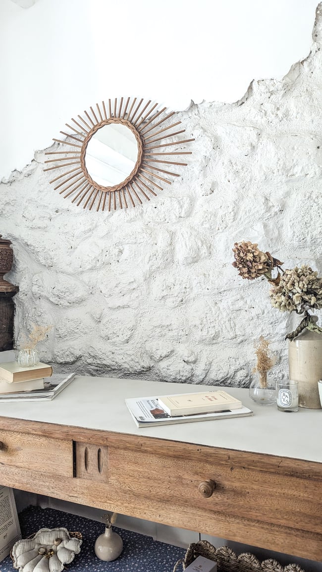 Miroir en rotin 