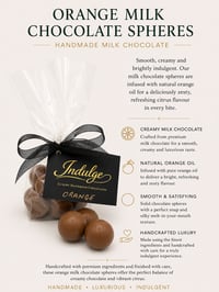 ORANGE MILK CHOCOLATE SPHERES  ( approx 100)