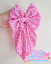 Pink disco bow