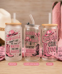Image 1 of Cowgirl Coquette Glass Tumbler Collection