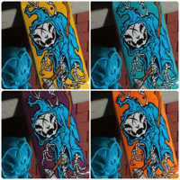 Image 4 of  Chems x Relic Fingerboard Deck & Wheel Set Blue (CHOOSE SHAPE/SIZE)(RANDOM BOTYOM PLY)
