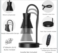 Image 3 of Black or Beige Adjustable Candle Lamp