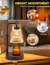 Image 4 of Black and Clear Glass Adjustable Candle Lamp
