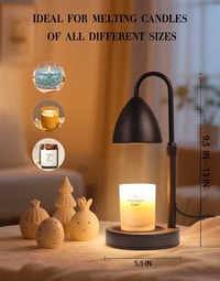 Image 2 of Black Dome Adjustable Candle Lamp