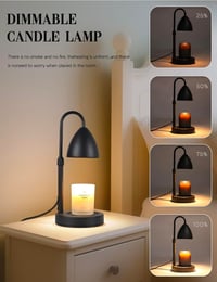 Image 3 of Black Dome Adjustable Candle Lamp