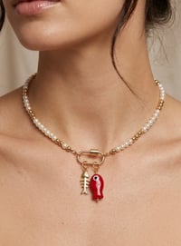 Image 1 of Red Fish Charm Necklace 