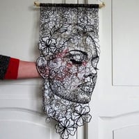 Image 3 of Floral Face Wall Hanging