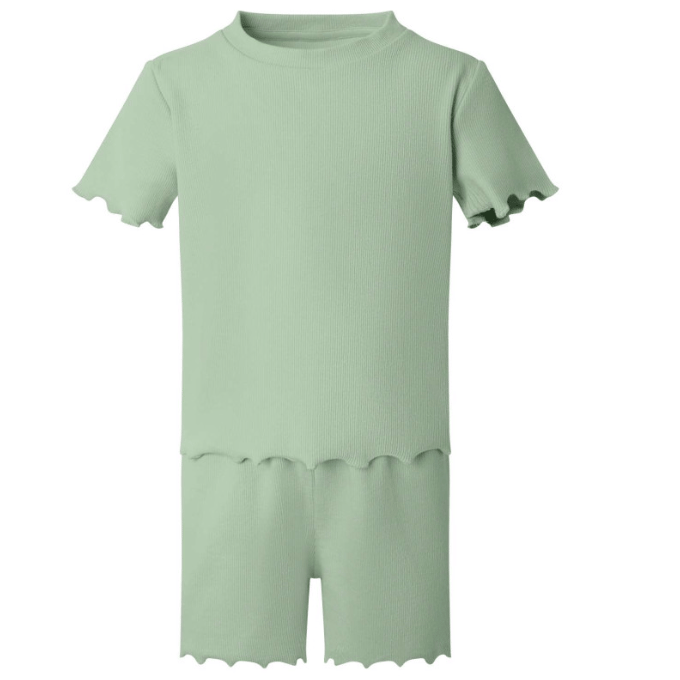 Image of Ribbed sage frill set
