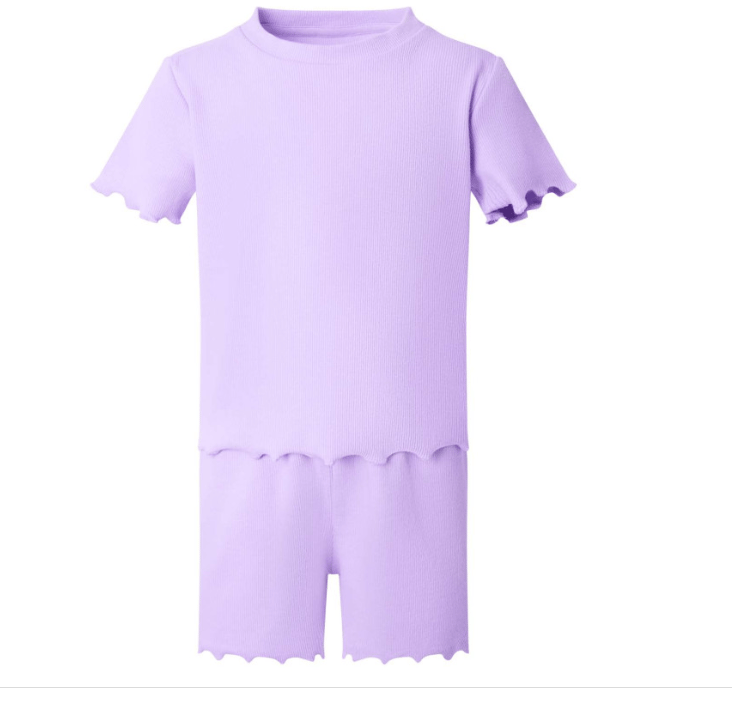 Image of  Ribbed lilac frill set