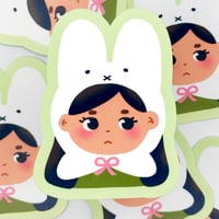 Green Bunny Hat Sticker 