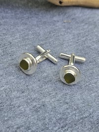Image 11 of Limey green cornish Seaglass cufflinks - Custom order for Leon 