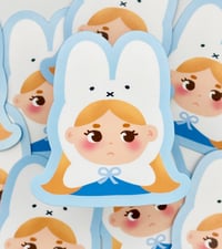 Blue Bunny Hat Sticker 