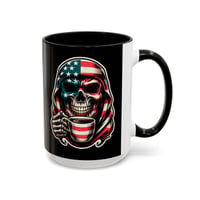 Image 3 of Patriotic Skull American Flag Coffee Mug – 15oz