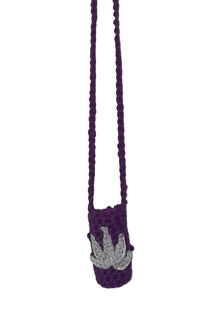 Image 3 of Lighter Holder w/ Strap - Silver on Purple