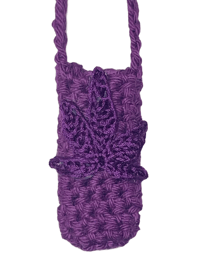 Image 2 of Lighter Holder w/ Strap - Silver on Purple