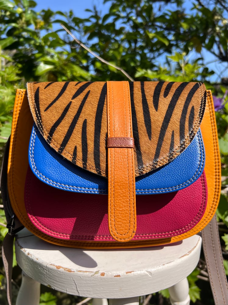 Image of Medium Multi Coloured Saddle #CS2
